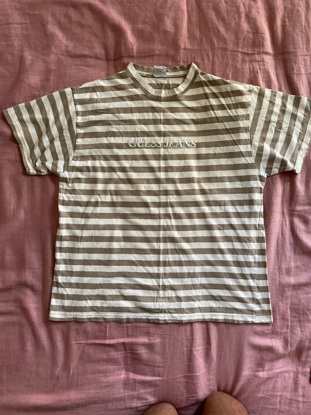 True Vintage Guess Jeans Stripped Logo Tee - Size S/M